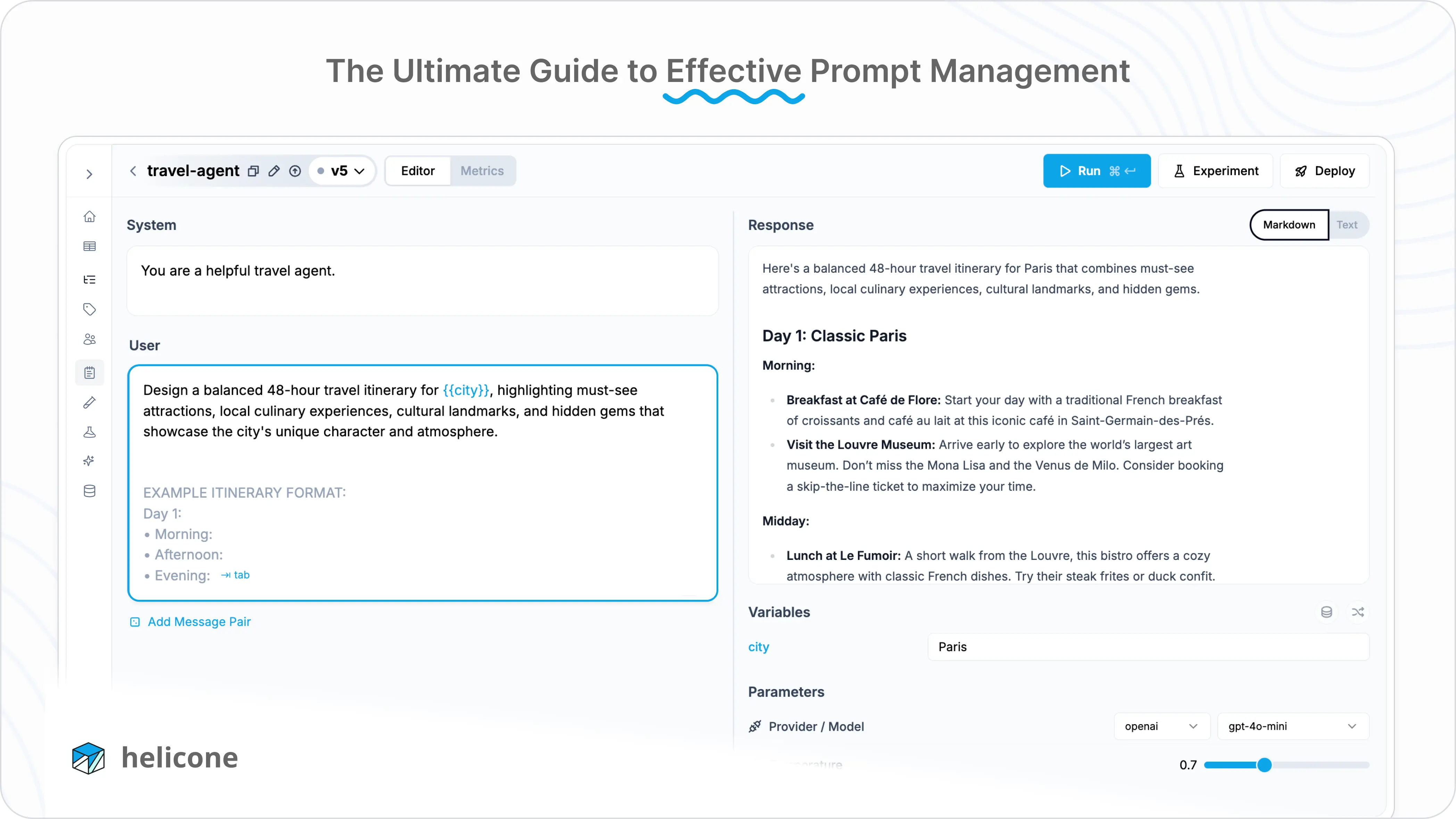 Prompt Management in Helicone